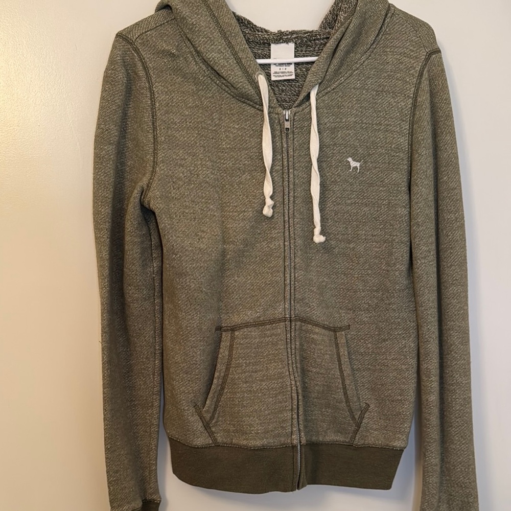 Pink Zip-Up Hoodie with White Drawstrings